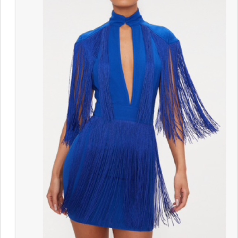 Colbalt Fringe Dress